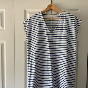 J. Crew V Neck Stripped Dress Beach Coverup